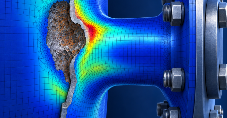 API 579 Level 3 assessment of localized metal loss and nozzle stress
